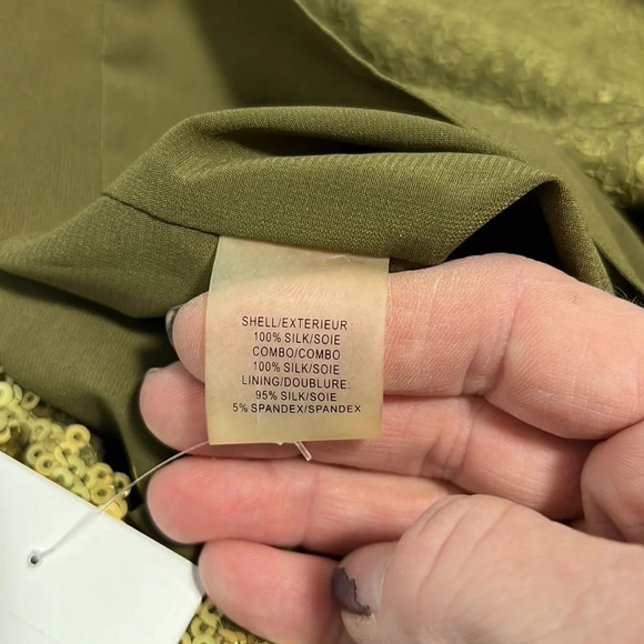 Alice + Olivia Chartreuse Green/Gold Sequin Dress Size Small - Picture 8 of 10